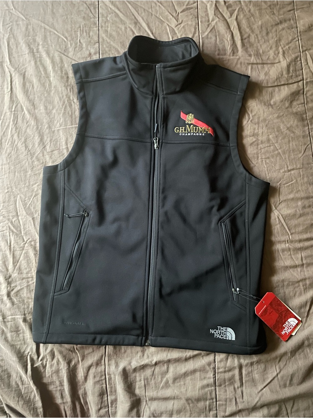 The North Face Black Softshell Vest with G.H. Mumm Embroidery